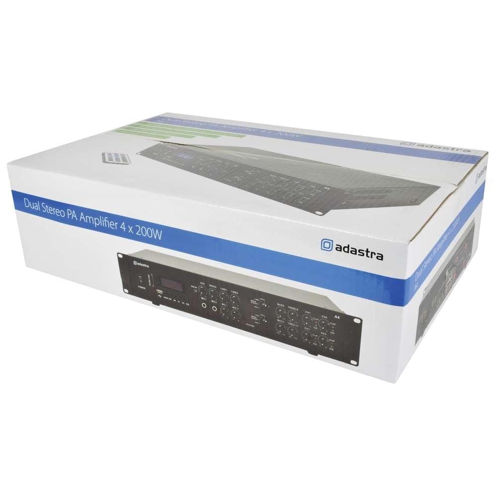 Adastra A4 4 x 200W Stereo Amplifier with FM Radio/Bluetooth & Media Player Amplifiers Adastra