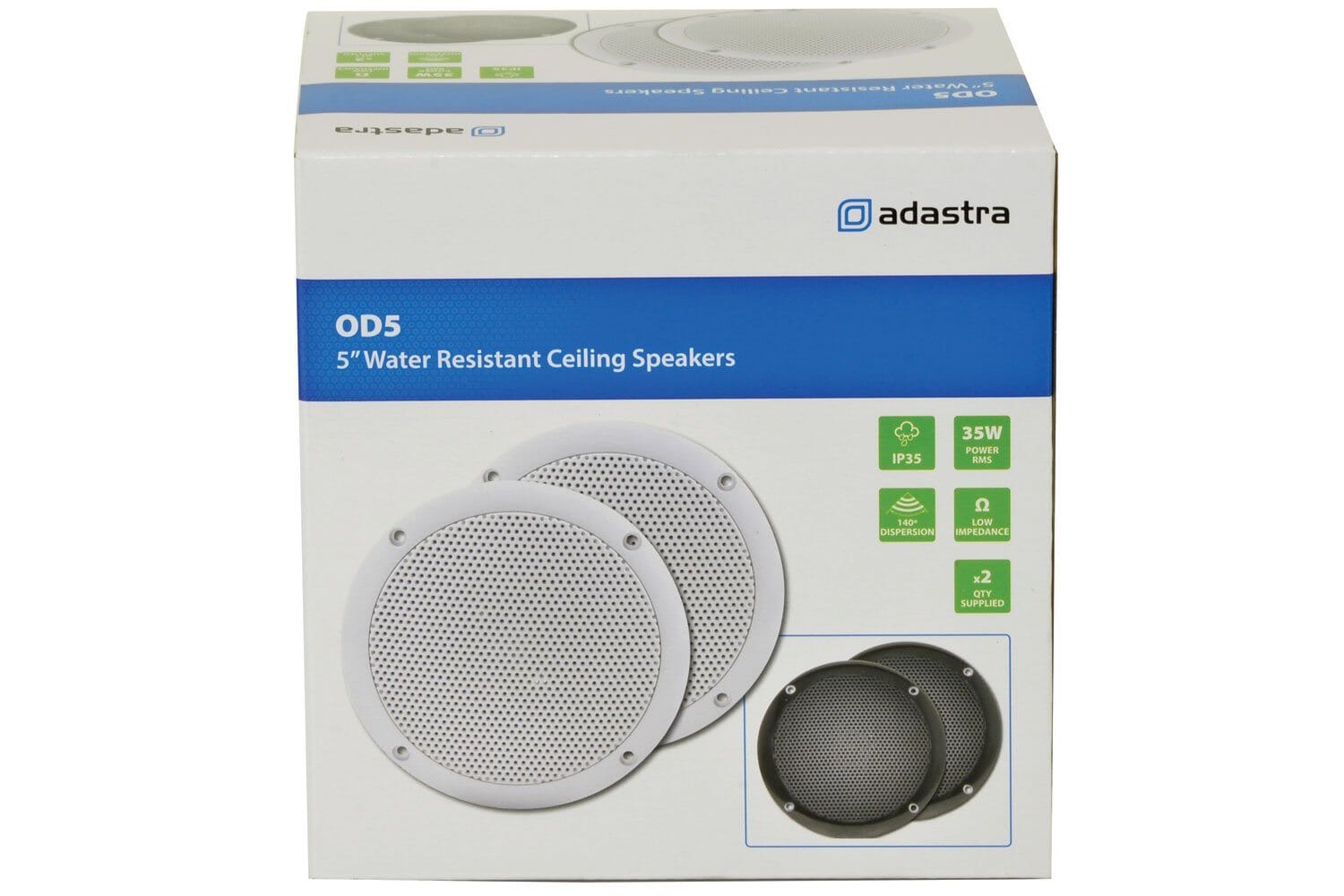 Adastra OD5-W8 80W 5" Water Resistant In Ceiling Speakers (Pair) In Ceiling Speakers Adastra
