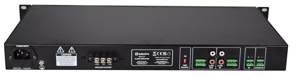 Adastra RS Series 100V Line Slave Amplifiers 100V Amplifiers Adastra