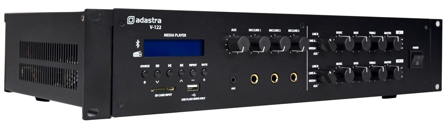 Adastra V Series Dual Zone 100V Mixer Amplifiers with DAB, Bluetooth & USB 100V Amplifiers Adastra