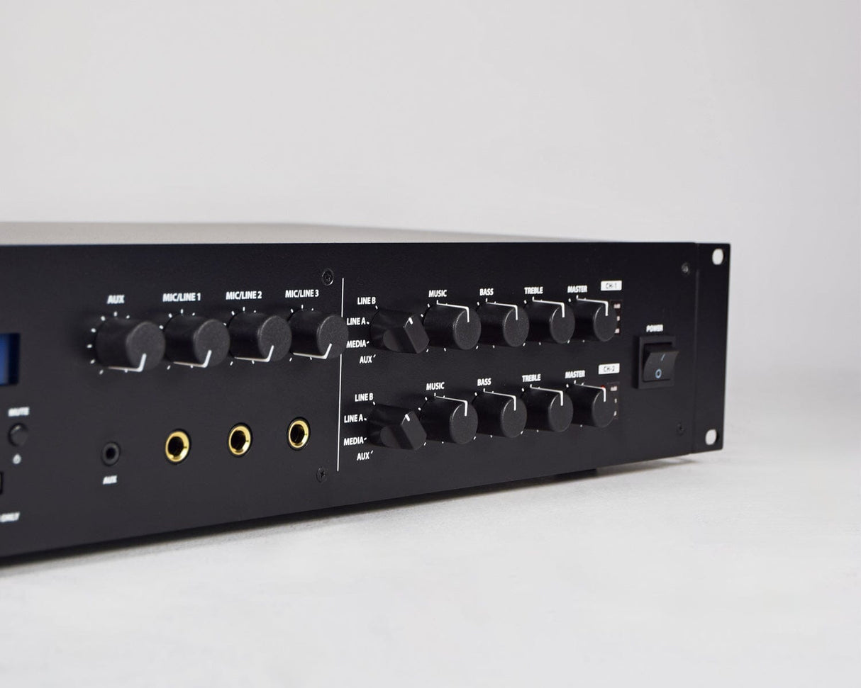 Adastra V Series Dual Zone 100V Mixer Amplifiers with DAB, Bluetooth & USB 100V Amplifiers Adastra