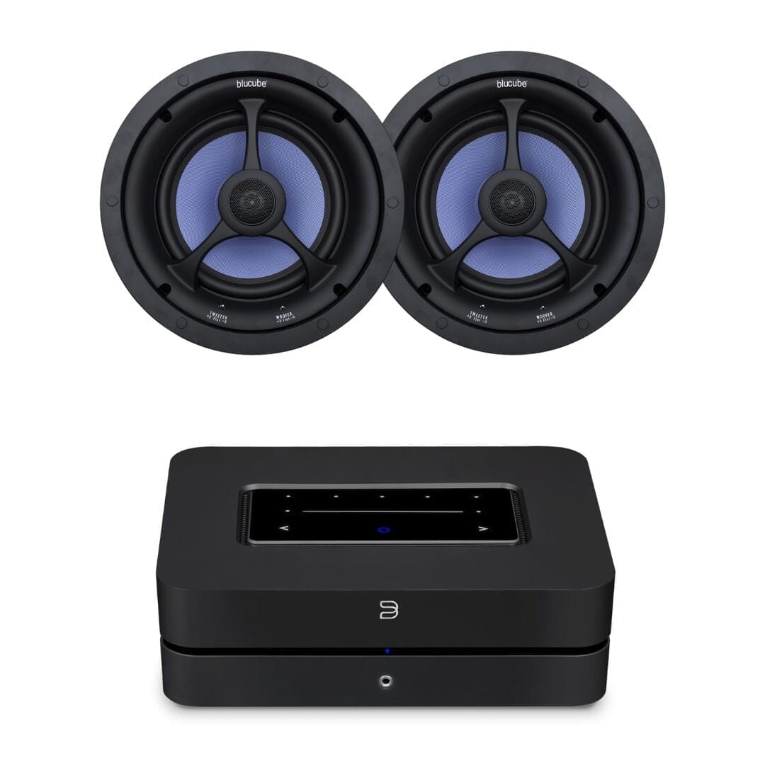 Bluesound Powernode + Blucube BCK65 6.5" Ceiling Speakers In Ceiling Speaker Systems Bluesound One Pair
