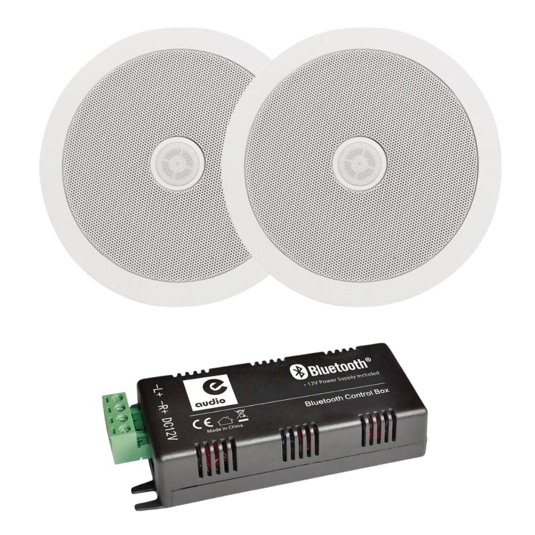 e-audio Bluetooth Amplifier + 6.5" Ceiling Speakers (Pair) In Ceiling Speaker Systems e-audio 15W
