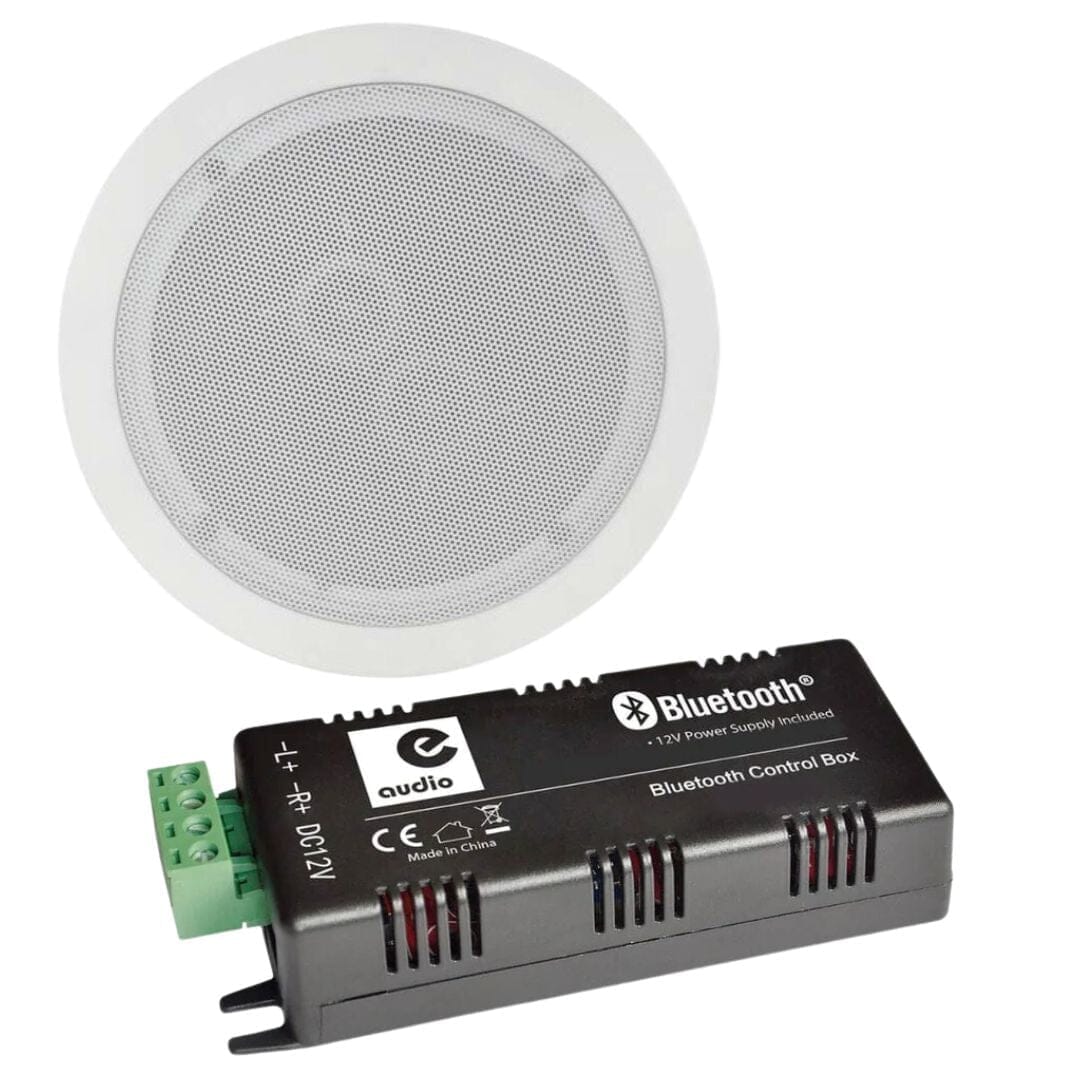 e-audio Bluetooth Amplifier + 6.5" Single Stereo Ceiling Speaker In Ceiling Speaker Systems e-audio 15W