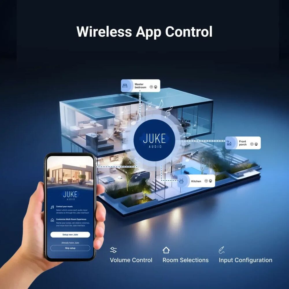 Juke+ 6 Zone 100W Amplifier with W-Fi, Airplay 2 & Bluetooth Amplifiers Juke Audio