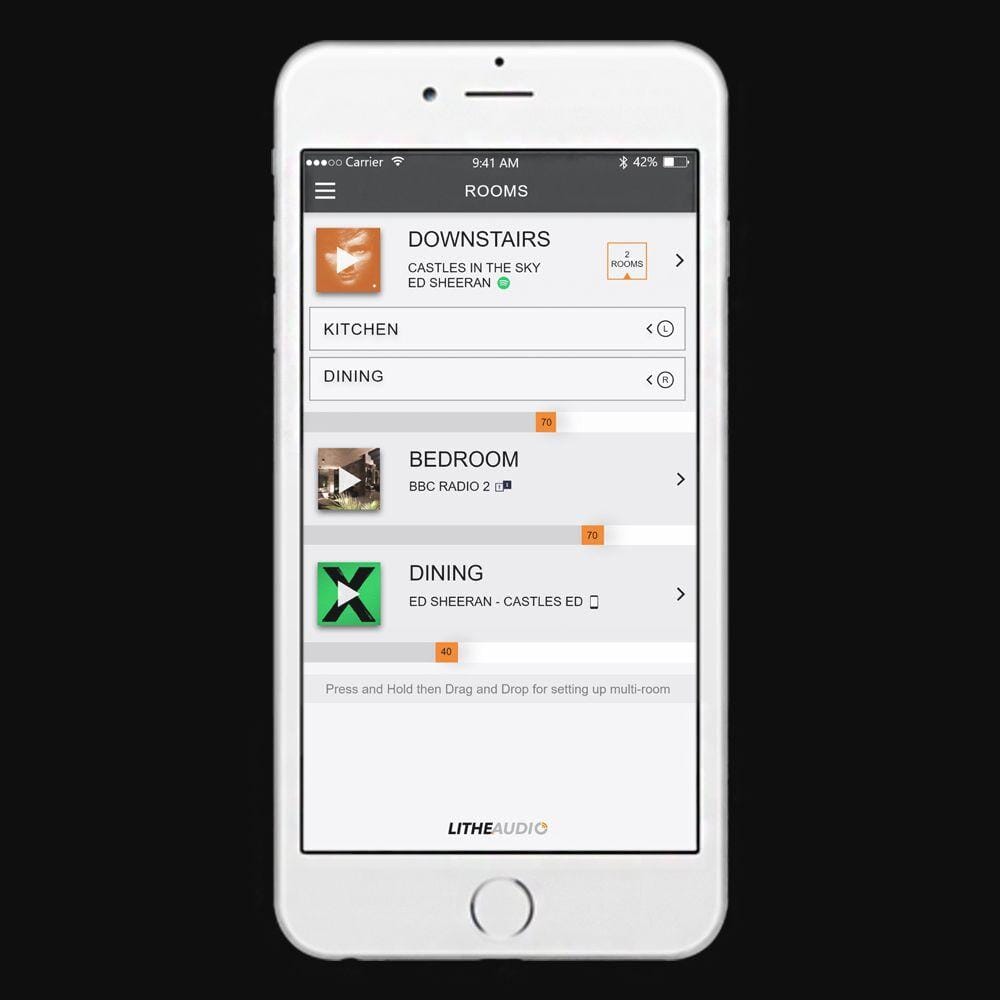 Lithe Audio 6.5" IP44 Bathroom Wi-Fi & Ceiling Speaker with Airplay 2 & Bluetooth In Ceiling Speaker Systems Lithe Audio