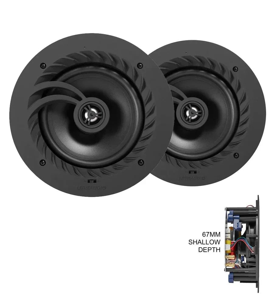 Lithe Audio 6.5" Shallow Depth Ceiling Speaker - Passive In Ceiling Speakers Lithe Audio Pair
