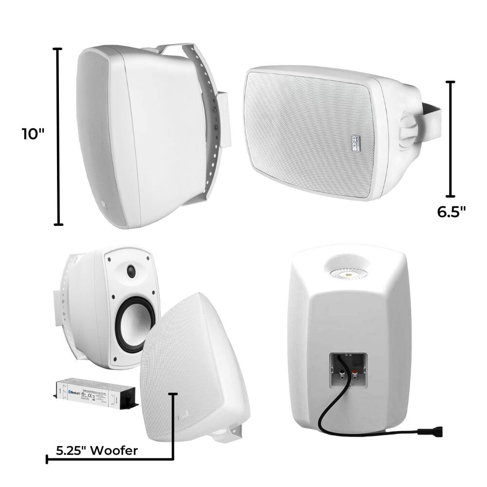 OSD Audio 5.25" Active Bluetooth Outdoor Speakers (Pair) Outdoor Speaker Systems OSD Audio