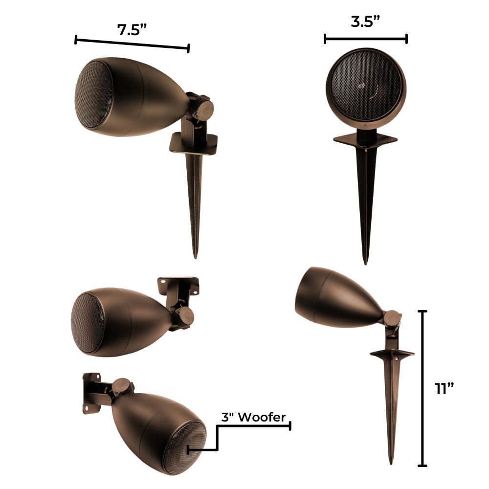 OSD Audio LS3-B 3" Landscape Outdoor Speaker - Bronze (Pair) Outdoor Speakers OSD Audio