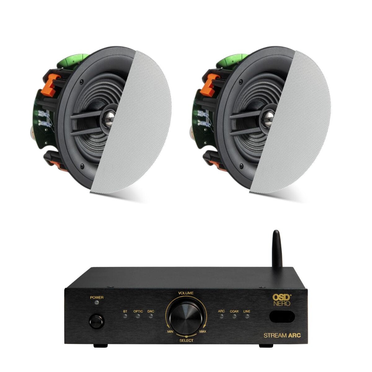 OSD Audio Nero ARC Amplifier + JBL Stage 260C 6.5" Ceiling Speakers In Ceiling Speaker Systems OSD Audio / JBL One Pair