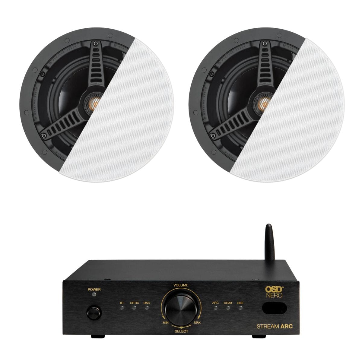 OSD Audio Nero ARC Amplifier + Monitor Audio C180 8" Ceiling Speakers In Ceiling Speaker Systems OSD Audio / Monitor Audio