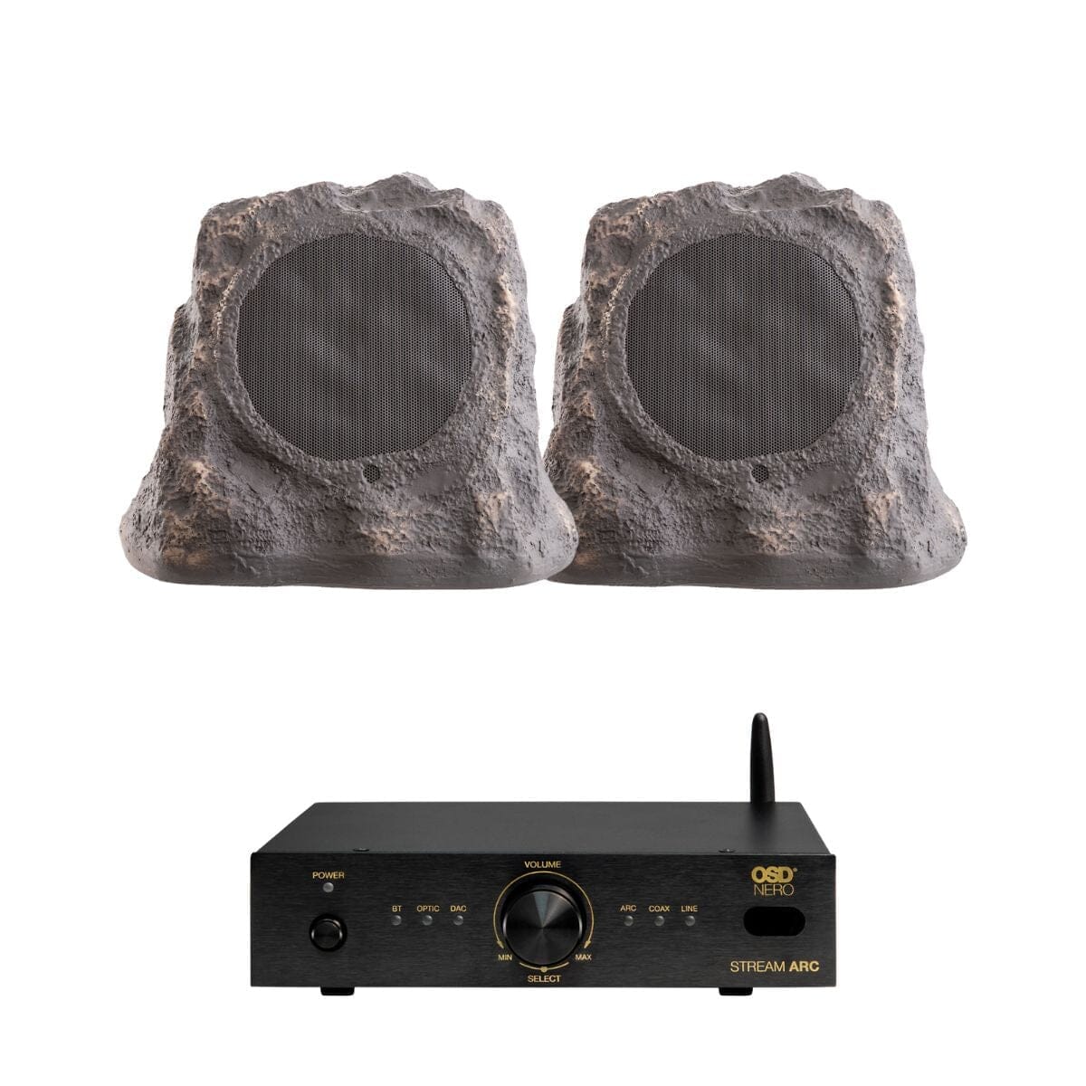 OSD Audio Nero Stream ARC Amplifier + RS670 Rock Speakers Outdoor Speaker Systems OSD Audio One Pair Slate