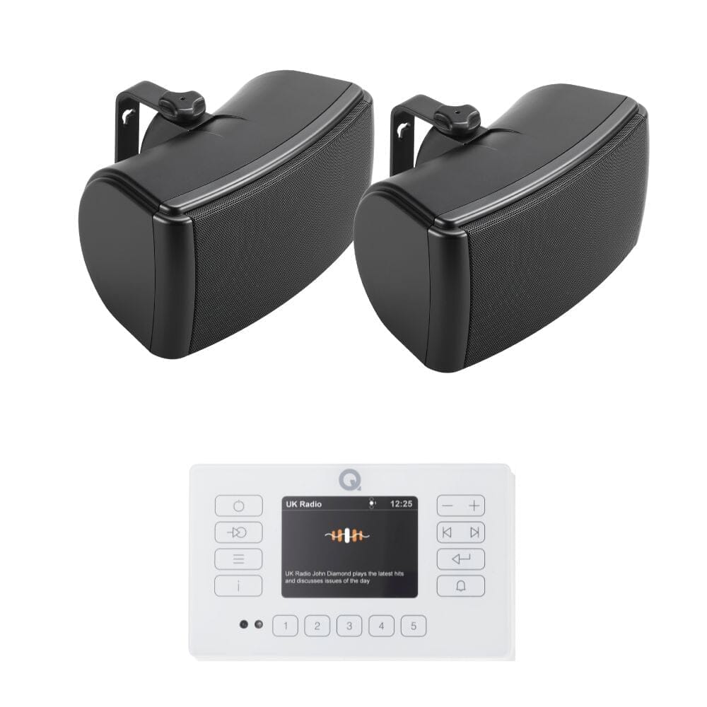 Q Acoustics E120 4.5" Outdoor Speaker System with Bluetooth & DAB Radio (Pair) Outdoor Speaker Systems Q Acoustics White Black
