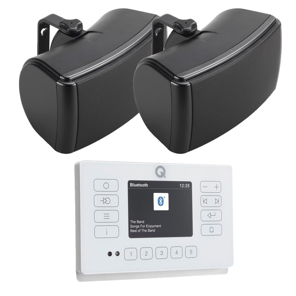 Q Acoustics E120 6.5" Outdoor Speaker System with Bluetooth & DAB Radio Outdoor Speaker Systems Q Acoustics White Black