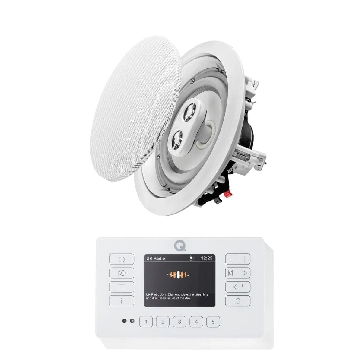 Q Acoustics E120 + OSD Audio ICE600 6.5" Bathroom Ceiling Speakers In Ceiling Speaker Systems Q Acoustics / OSD Audio White Single Speaker