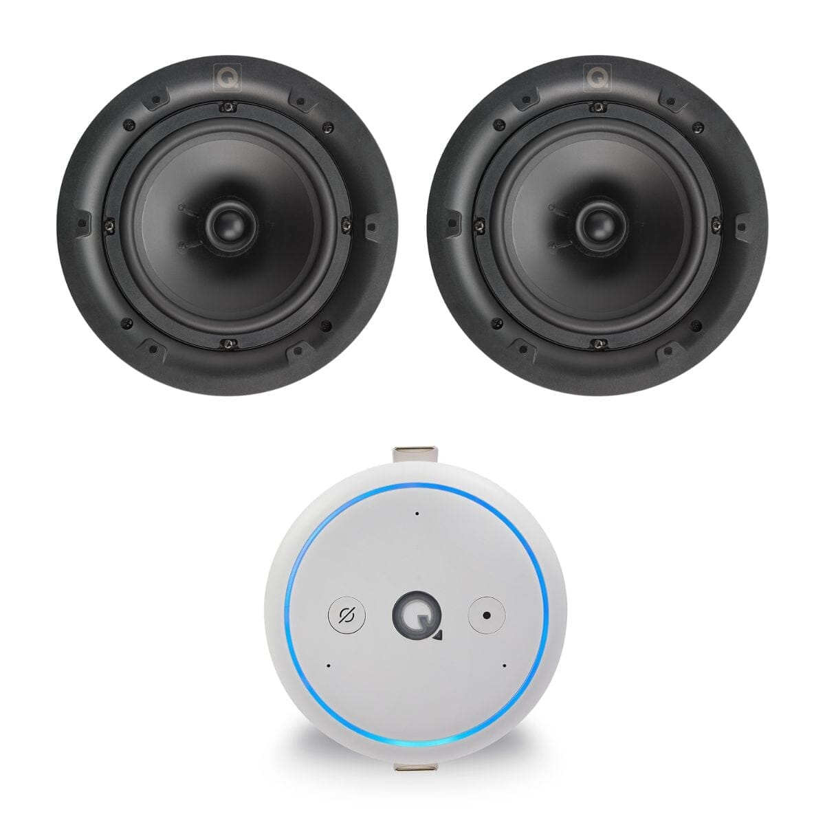 Q Acoustics E300A Bluetooth/WiFi/Alexa Amplifier with 6.5" Ceiling Speakers Amplifiers Q Acoustics One Pair