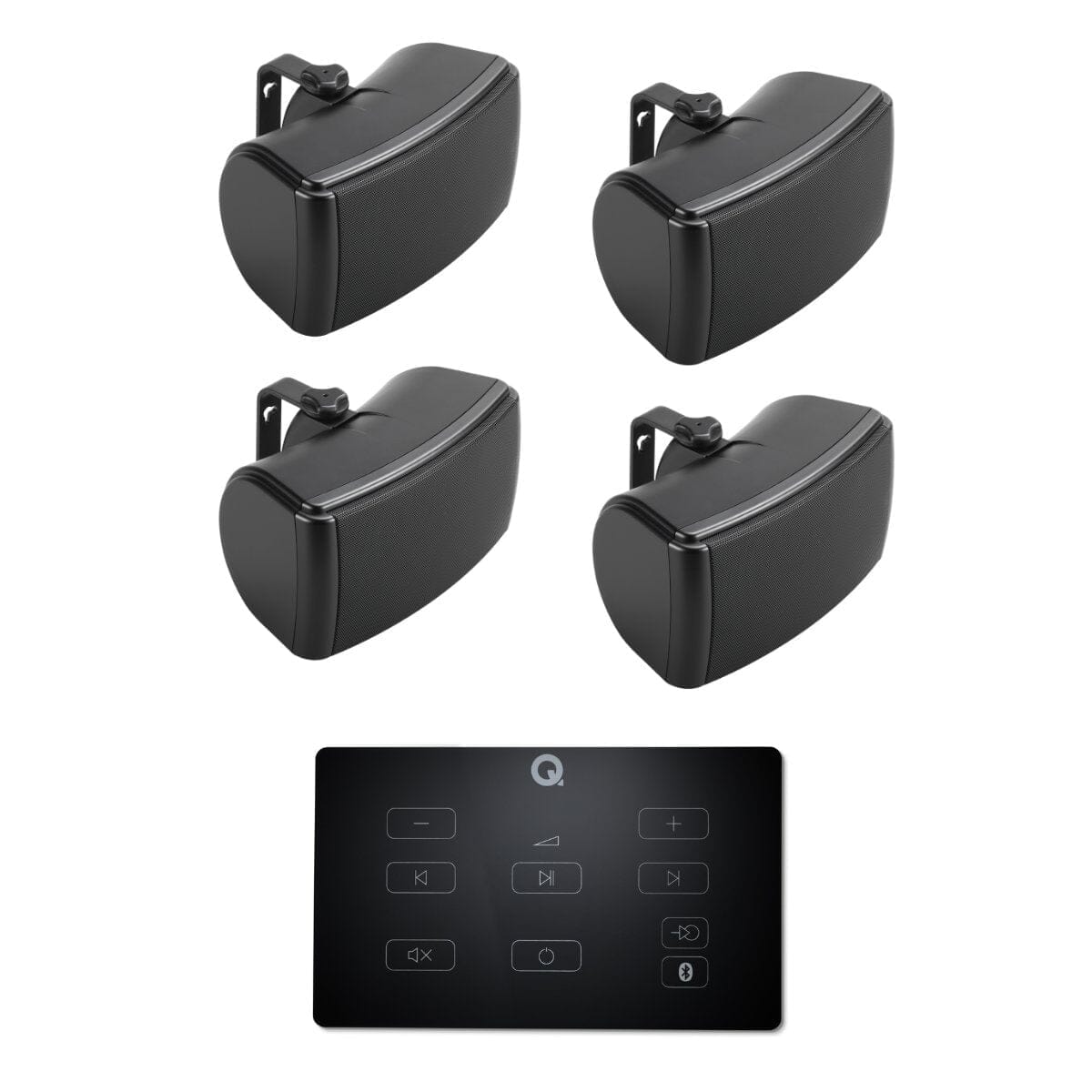 Q Acoustics E60 4.5" Bluetooth Outdoor Speaker System Outdoor Speaker Systems Q Acoustics Black Two Pairs Black