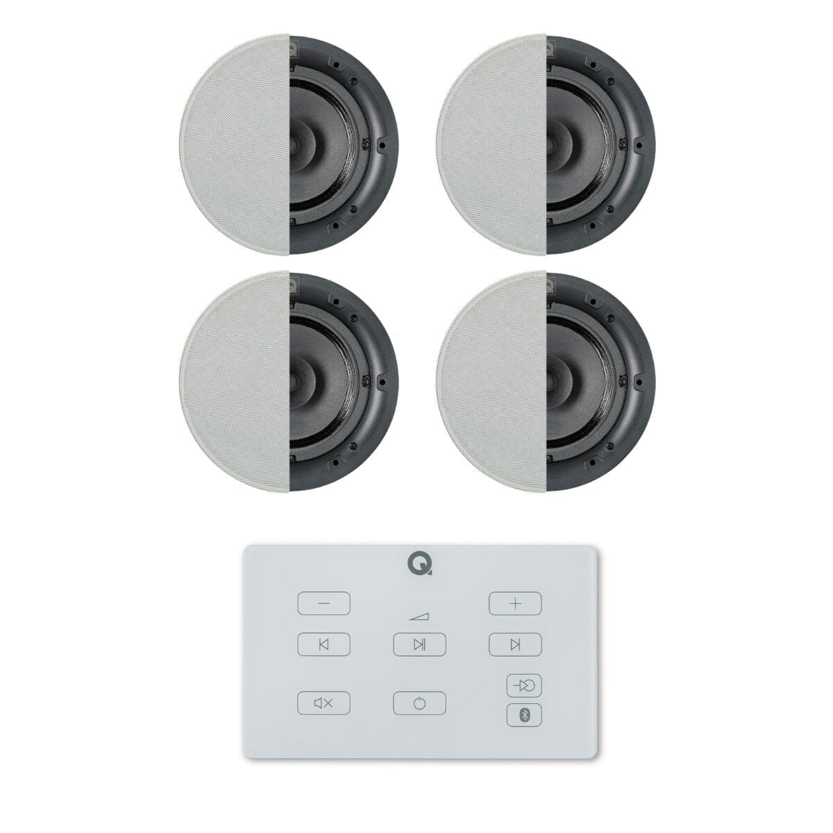 Q Acoustics E60 6.5" Bluetooth Ceiling Speaker System In Ceiling Speaker Systems Q Acoustics White Two Pairs Standard