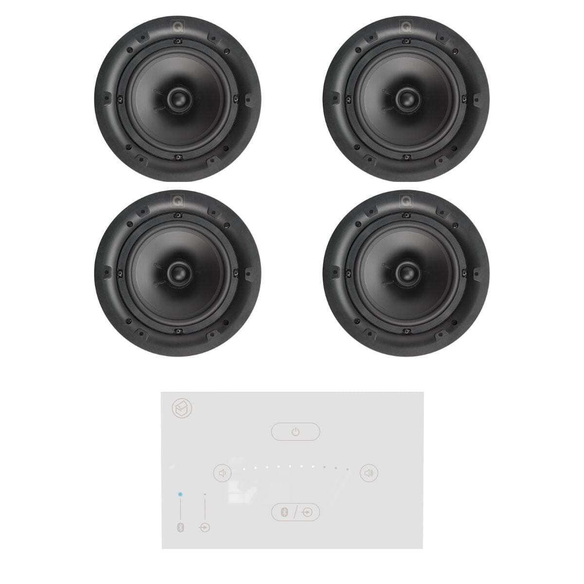Systemline E50 6.5" Bluetooth Ceiling Speaker System - Gloss White In Ceiling Speaker Systems Systemline Two Pairs High Definition