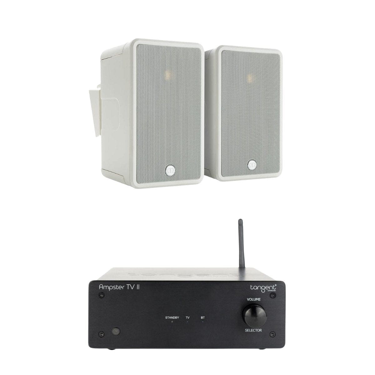 Tangent Ampster + Monitor Audio Climate 50 Outdoor Speakers (Pair) Outdoor Speaker Systems Tangent White