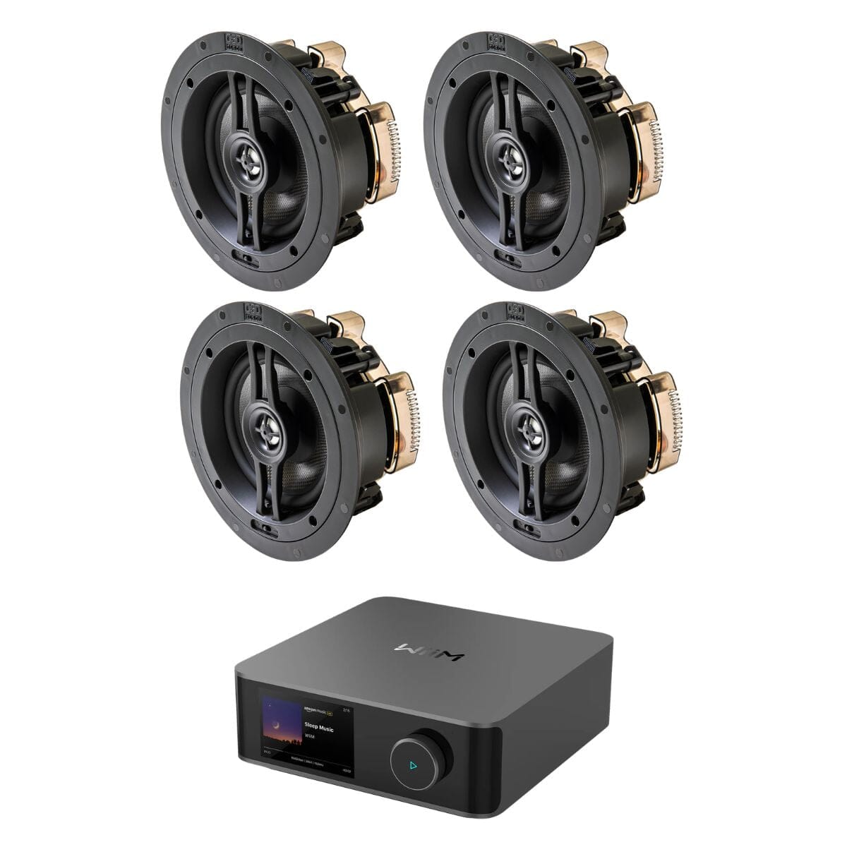 WiiM AMP Ultra + OSD Audio R63 6.5" Ceiling Speakers (Two Pairs) In Ceiling Speaker Systems WiiM / OSD Audio