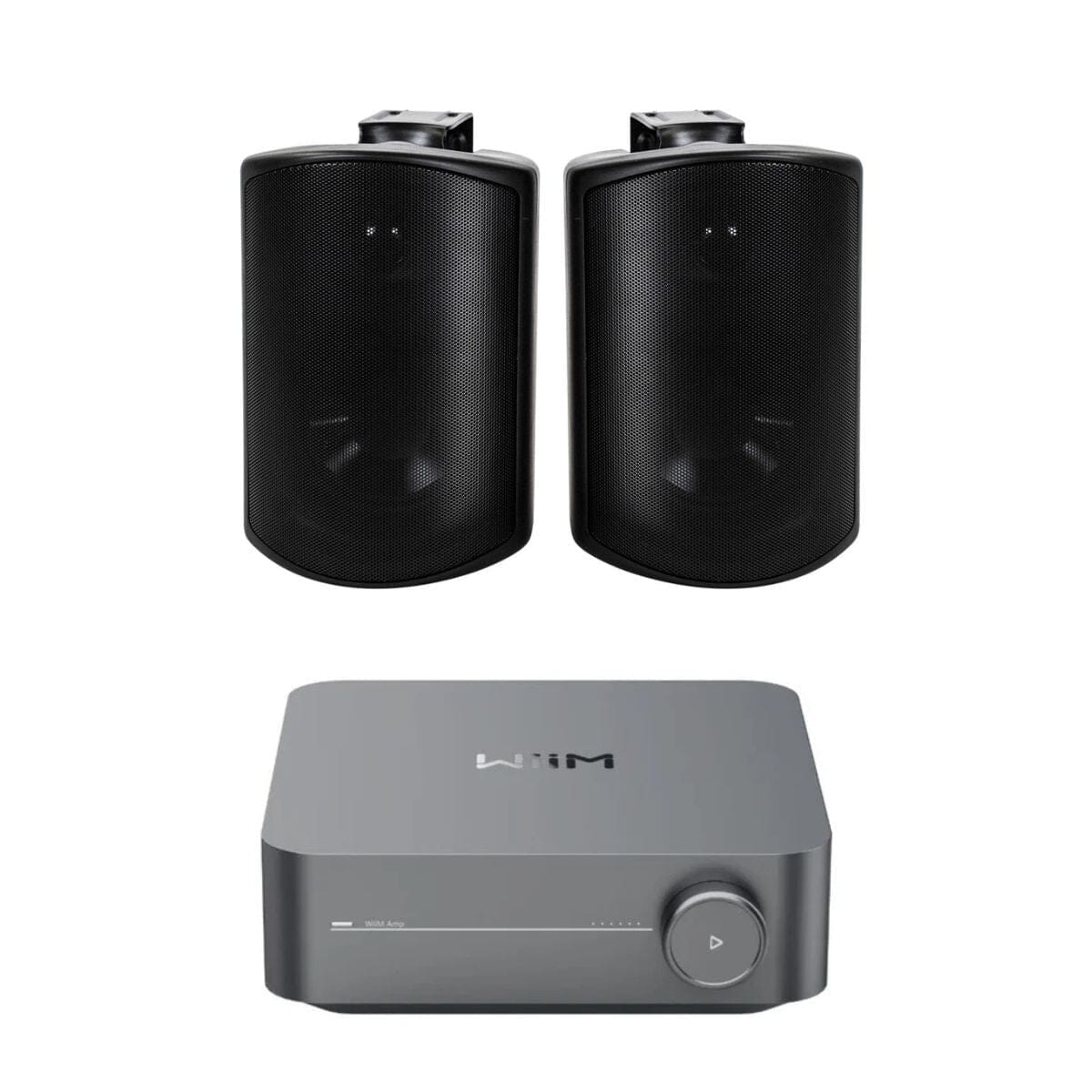 WiiM AMP Wi-Fi & Bluetooth Amplifier + Elipson RAIN 4" Outdoor Speakers (Pair) Outdoor Speaker Systems WiiM / Elipson Black One Pair
