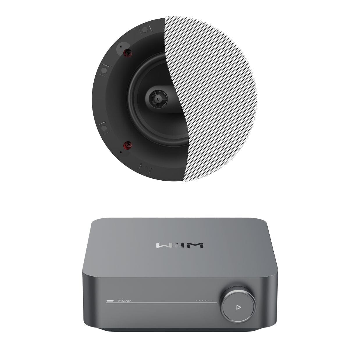 WiiM AMP Wi-Fi & Bluetooth Amplifier + Klipsch CS-16CSM 6.5" Stereo Ceiling Speaker In Ceiling Speaker Systems WiiM / Klipsch