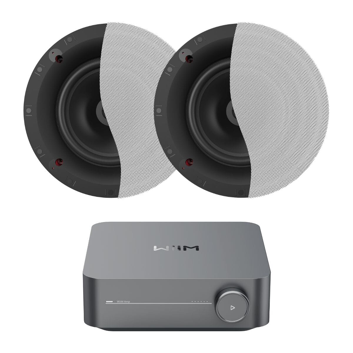 WiiM AMP Wi-Fi & Bluetooth Amplifier + Klipsch CS-18C 8" Ceiling Speakers In Ceiling Speaker Systems WiiM / Klipsch One Pair