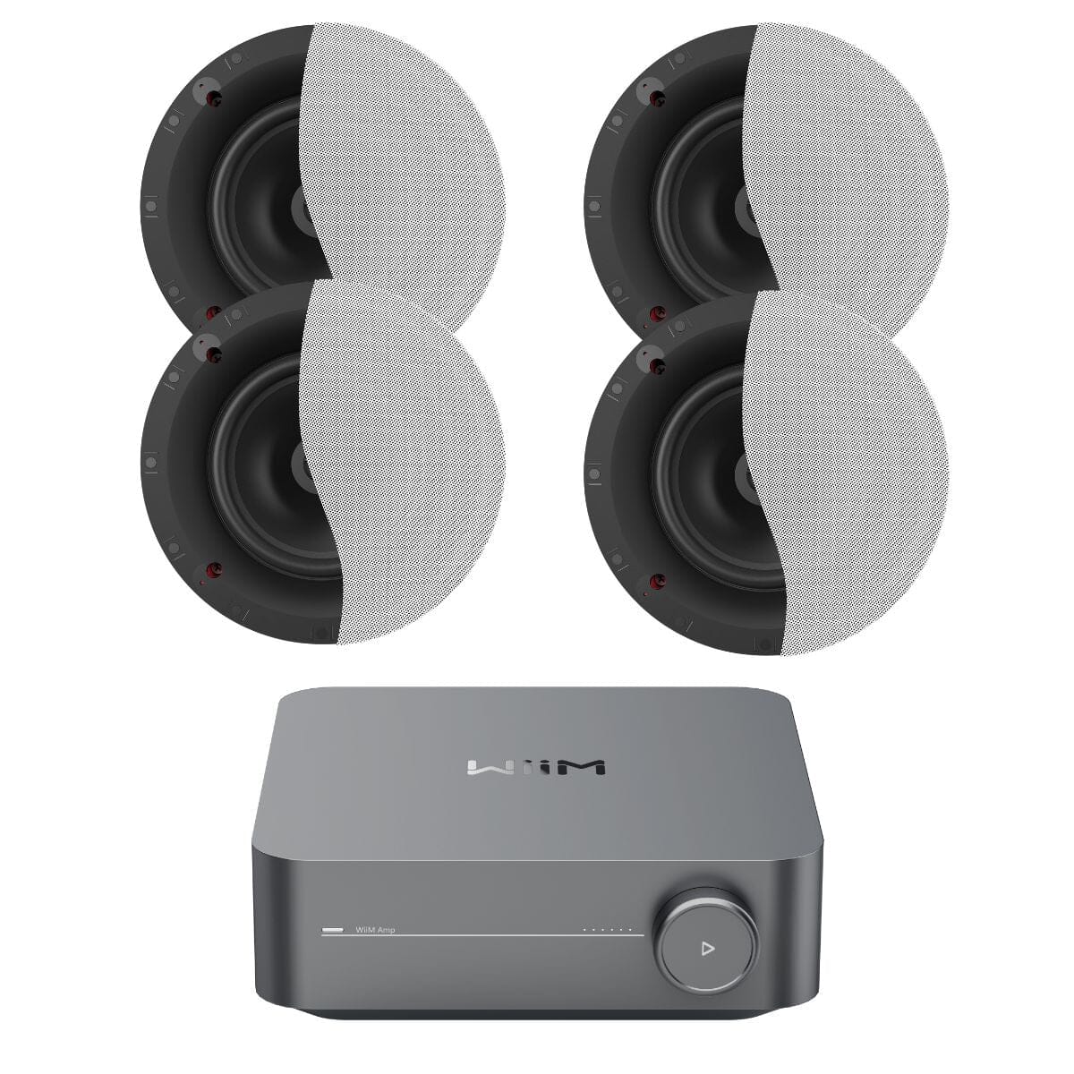 WiiM AMP Wi-Fi & Bluetooth Amplifier + Klipsch CS-18C 8" Ceiling Speakers In Ceiling Speaker Systems WiiM / Klipsch Two Pairs