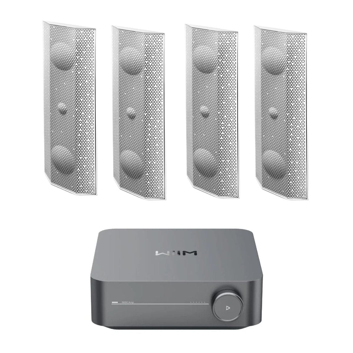 WiiM AMP Wi-Fi & Bluetooth Amplifier + Lithe Audio IO1 Passive Speakers Outdoor Speaker Systems WiiM / Lithe Audio Two Pairs White