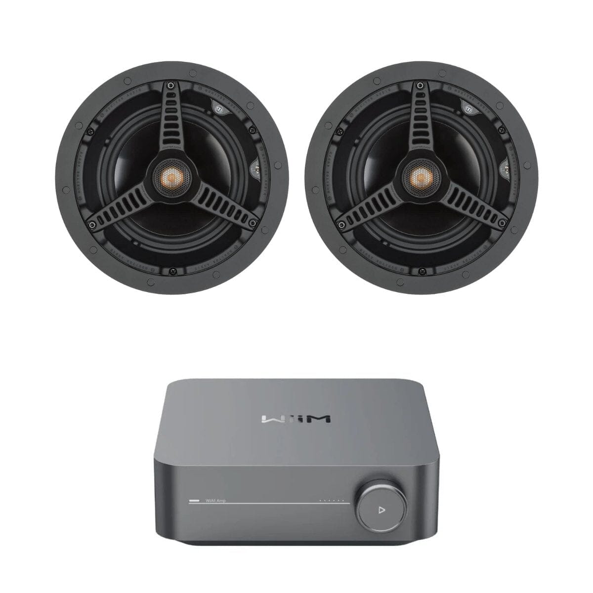 WiiM AMP Wi-Fi & Bluetooth Amplifier + Monitor Audio C165 6.5" Ceiling Speakers (Pair) In Ceiling Speaker Systems WiiM / Monitor Audio