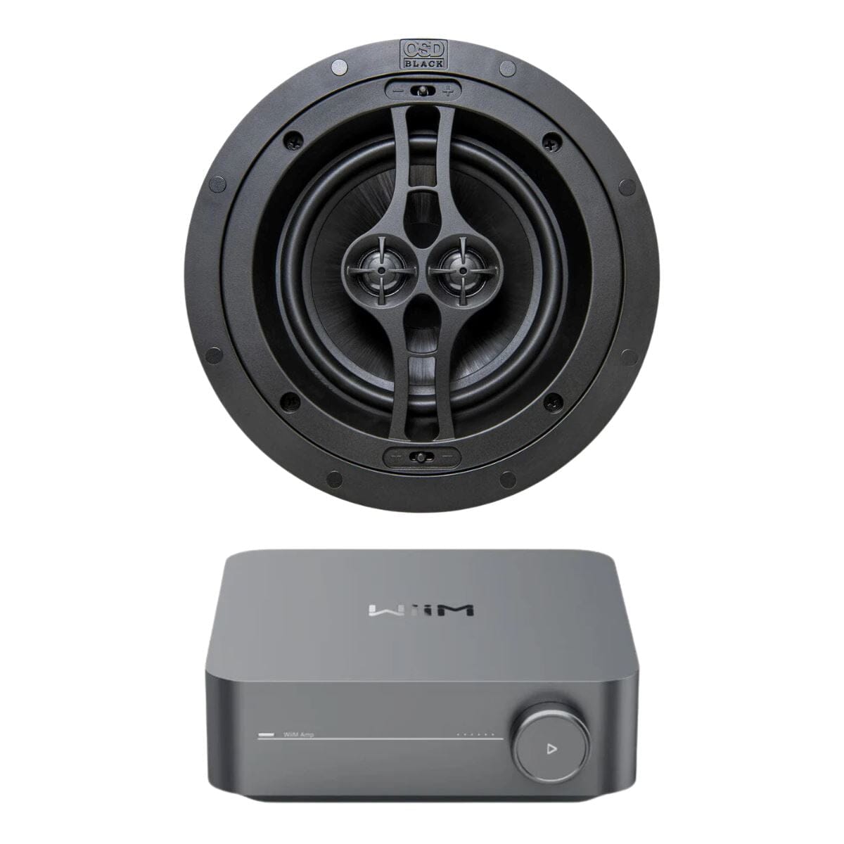 WiiM AMP Wi-Fi & Bluetooth Amplifier + OSD Audio Black Series R62DT 6.5" Single Stereo Ceiling Speaker In Ceiling Speaker Systems WiiM / OSD Audio