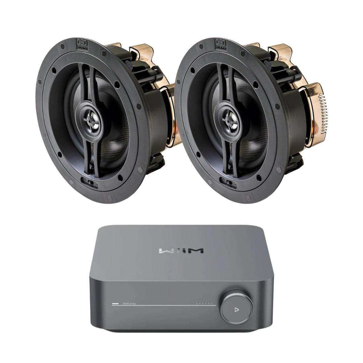 WiiM AMP Wi-Fi & Bluetooth Amplifier + OSD Audio Black Series R63 6.5" Ceiling Speakers In Ceiling Speaker Systems WiiM / OSD Audio One Pair