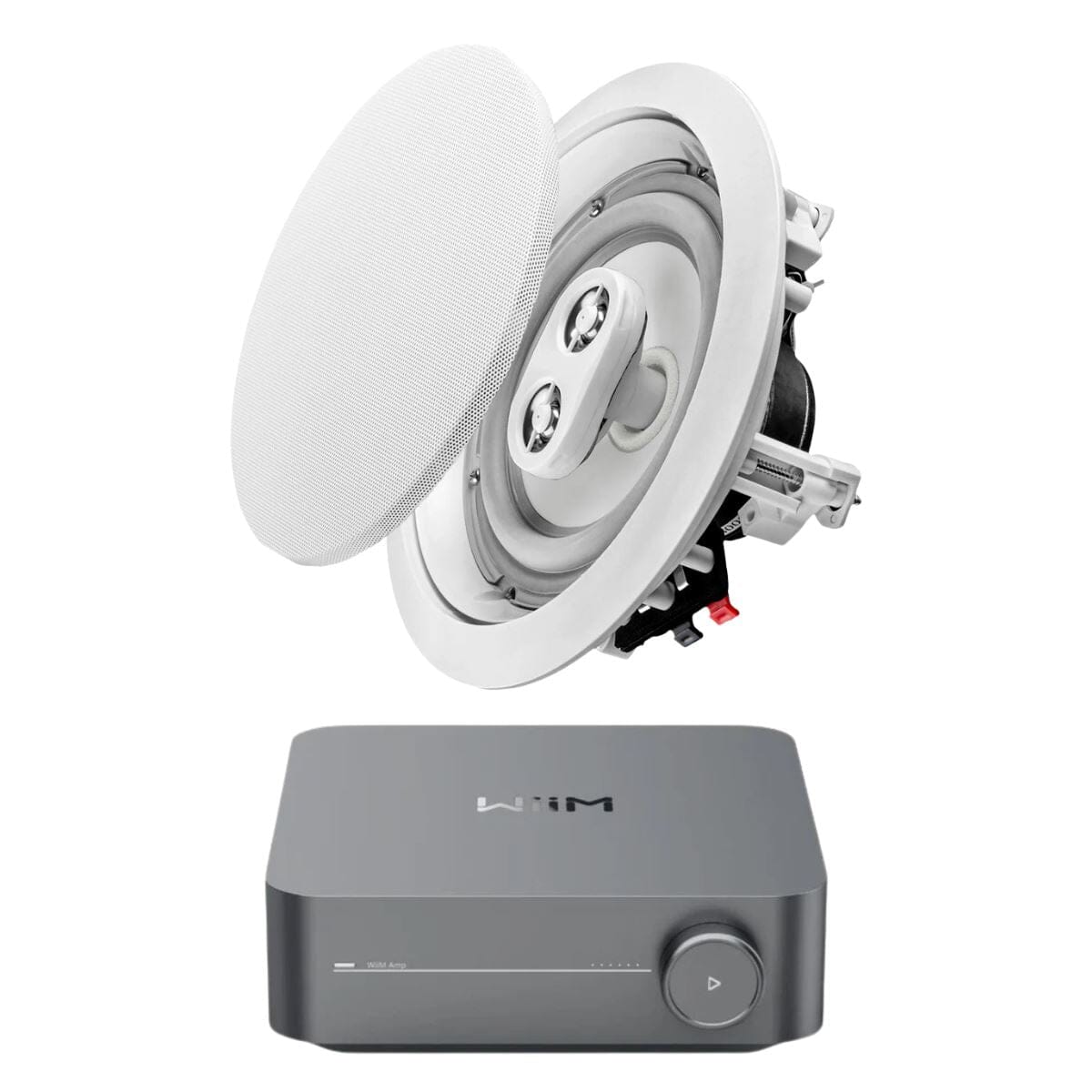 WiiM AMP Wi-Fi & Bluetooth Amplifier + OSD Audio ICE600TTWRS 6.5" Water Resistant Stereo Ceiling Speaker In Ceiling Speaker Systems WiiM / OSD Audio