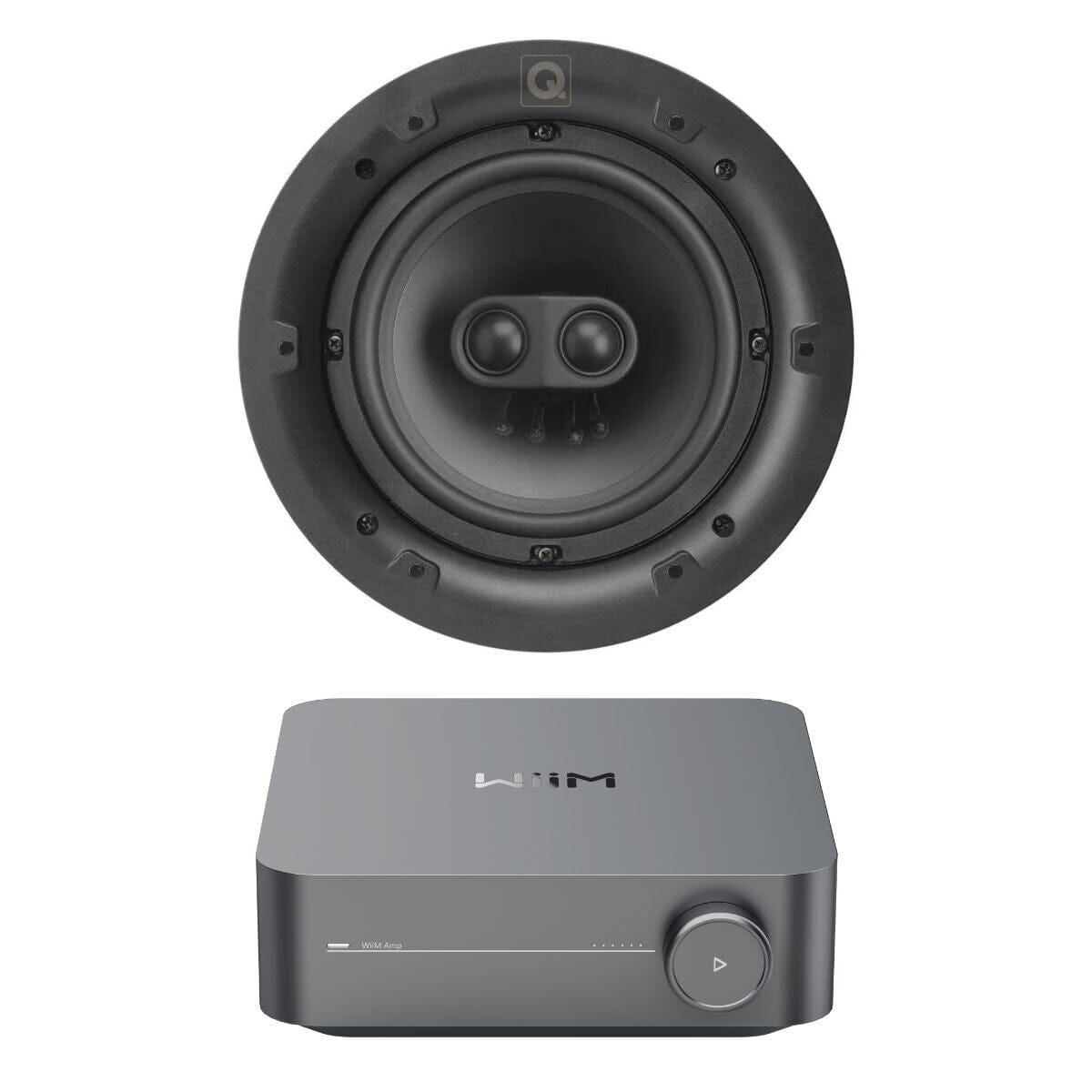 WiiM AMP Wi-Fi & Bluetooth Amplifier + Q Acoustics QI65C-ST 6.5" Stereo Ceiling Speaker In Ceiling Speaker Systems WiiM / Q Acoustics