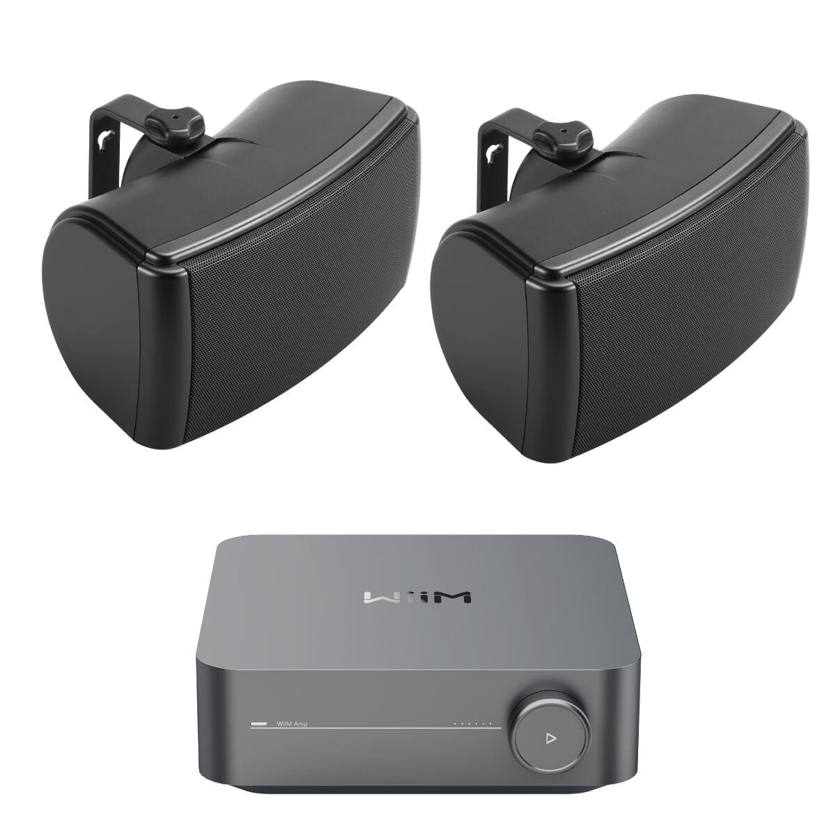 WiiM AMP Wi-Fi & Bluetooth Amplifier + Q Acoustics QI65EW 6.5" Outdoor Speakers Outdoor Speaker Systems WiiM / Q Acoustics One Pair Black