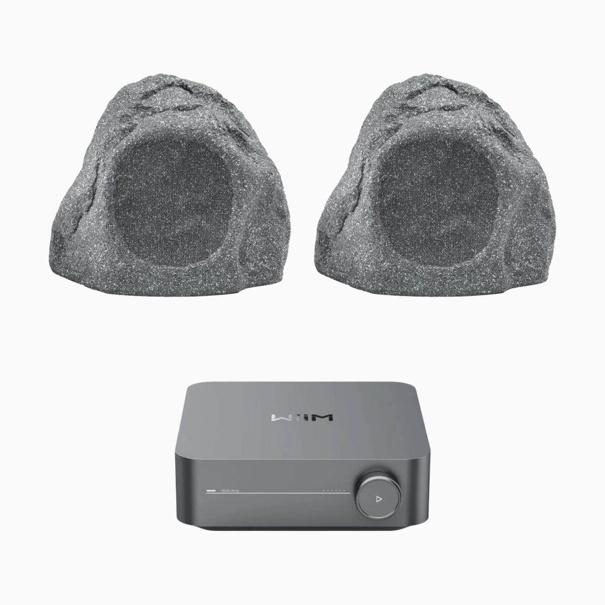 WiiM AMP Wi-Fi & Bluetooth Amplifier + Q Acoustics QI65LW Outdoor Rock Speakers Outdoor Speaker Systems WiiM / Q Acoustics One Pair