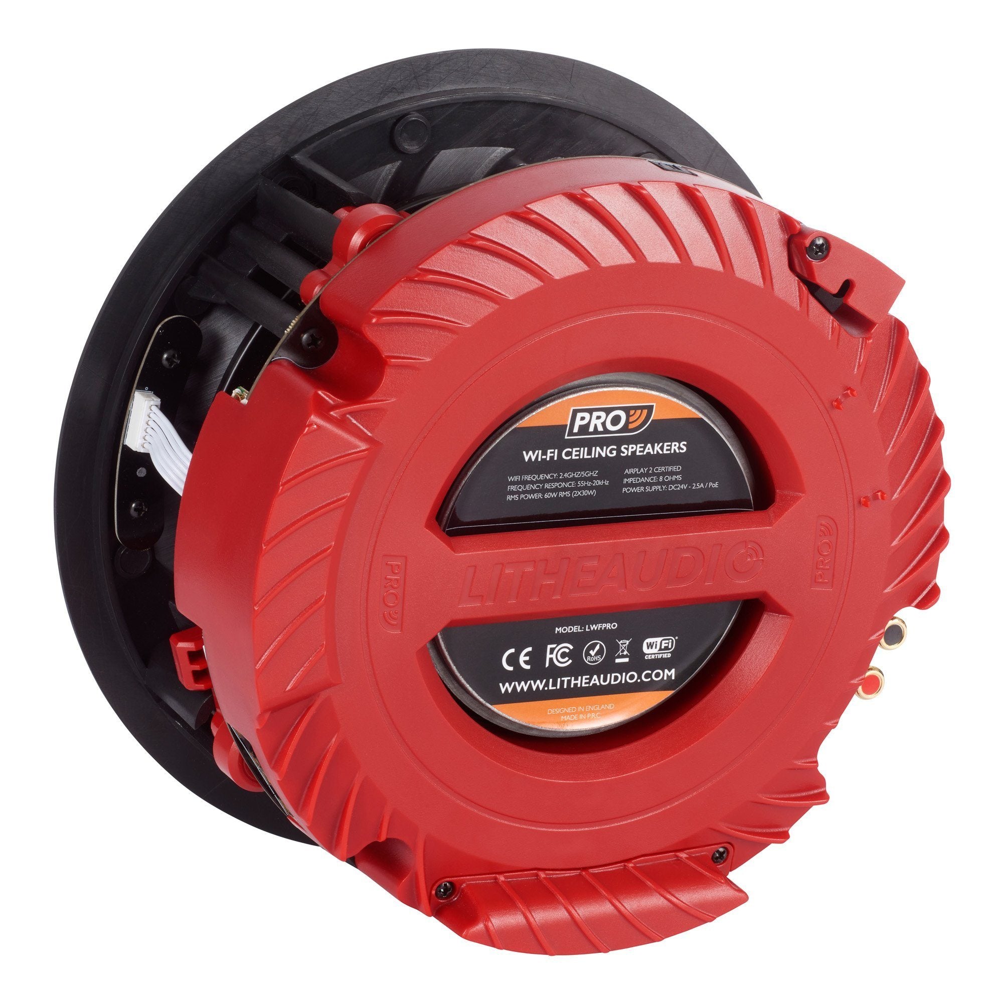 Lithe Audio Pro Series IP44 Bluetooth & Wi-Fi Ceiling Speaker (Pair) In Ceiling Speaker Systems Lithe Audio