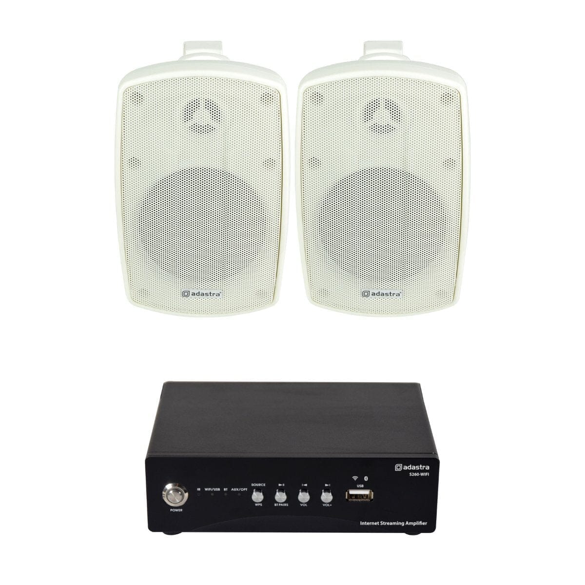 Adastra S260 Wi-Fi & Bluetooth 4" Outdoor Speaker System Outdoor Speaker Systems Adastra One Pair White 