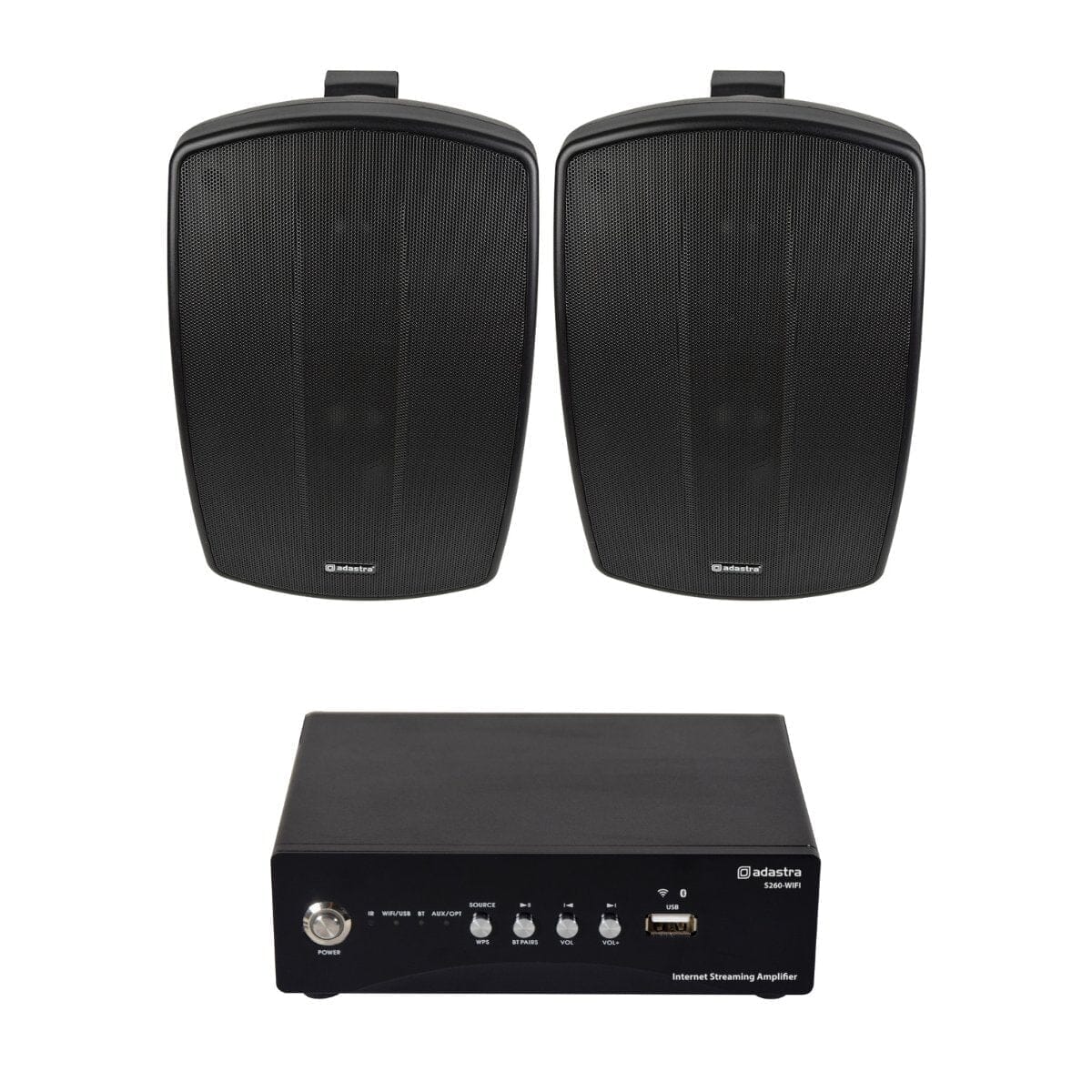Adastra S260 Wi-Fi & Bluetooth 6.5" Outdoor Speaker System Outdoor Speaker Systems Adastra One Pair Black 