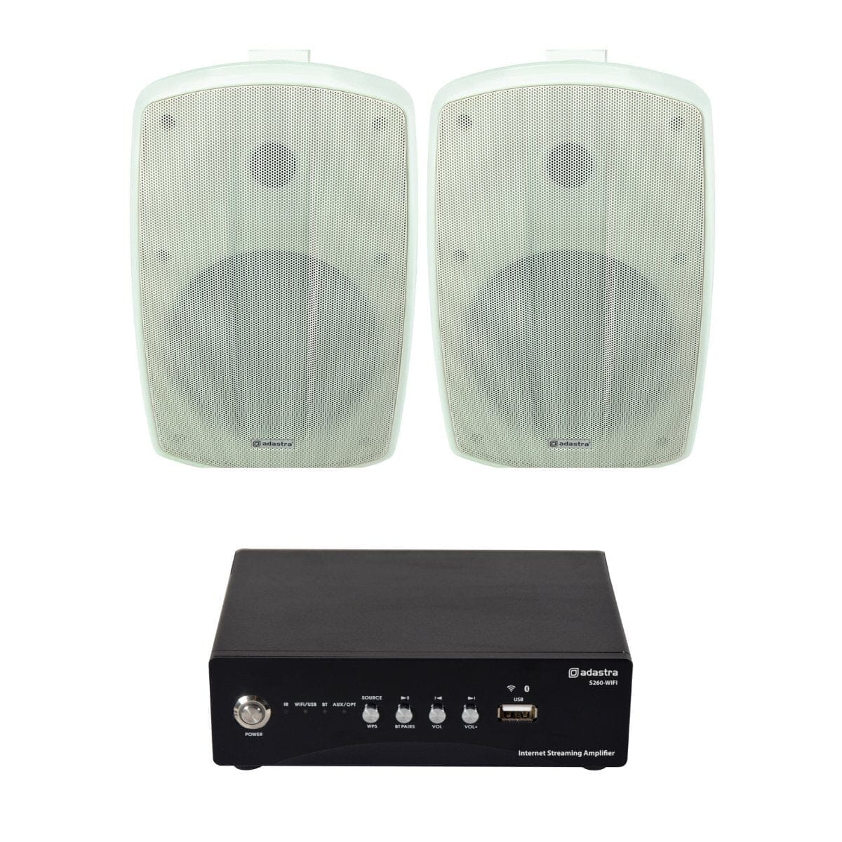 Adastra S260 Wi-Fi & Bluetooth 6.5" Outdoor Speaker System Outdoor Speaker Systems Adastra One Pair White 