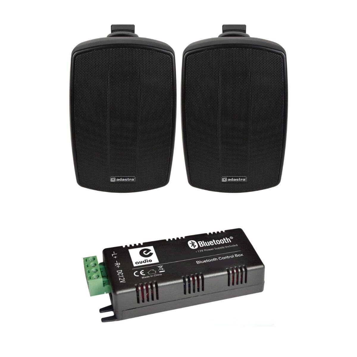e-audio Bluetooth Amplifier + 4" Outdoor Speakers (Pair) Outdoor Speaker Systems e-audio Black 