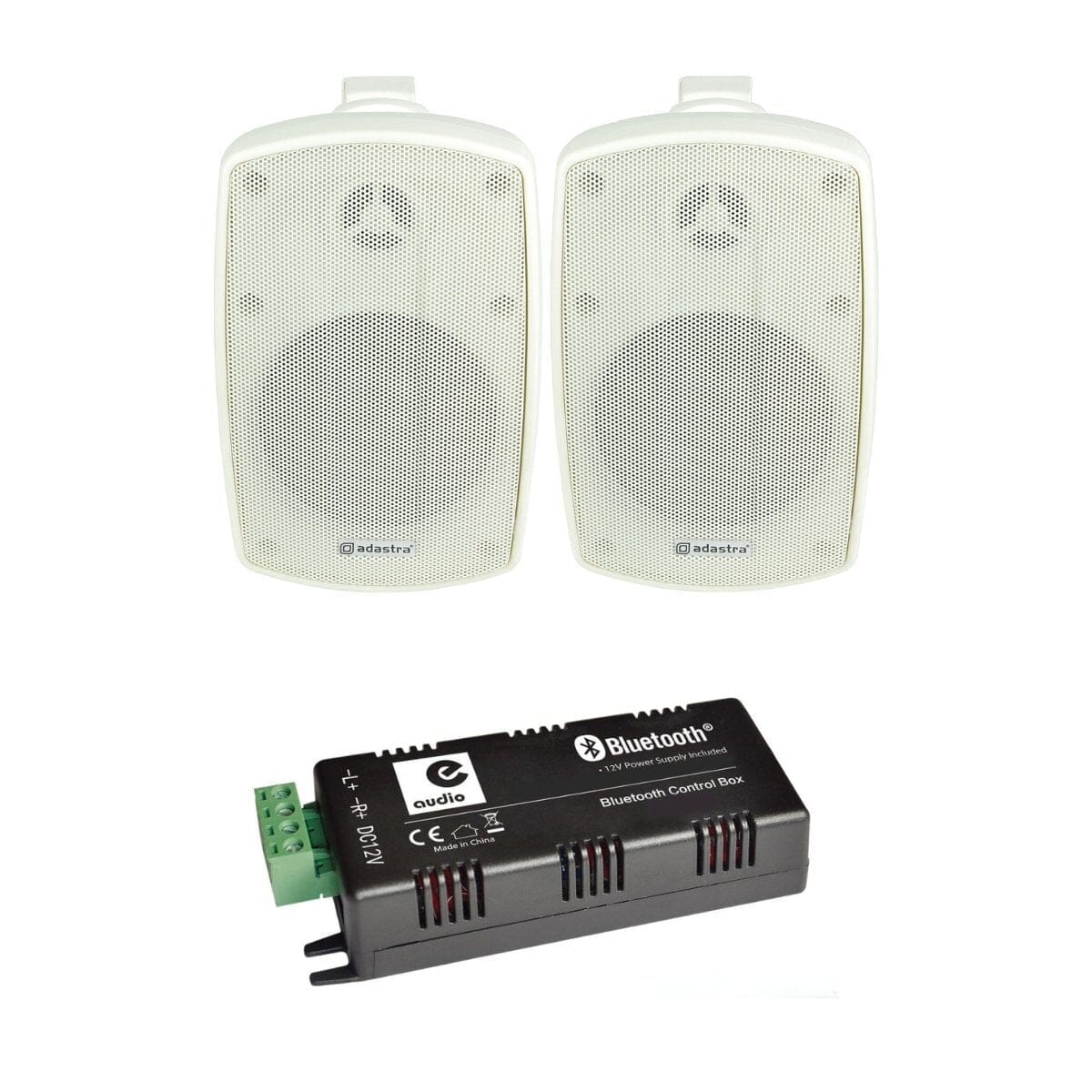 e-audio Bluetooth Amplifier + 4" Outdoor Speakers (Pair) Outdoor Speaker Systems e-audio White 