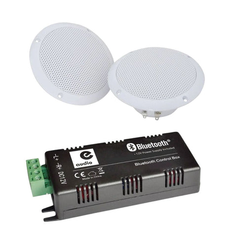 e-audio Bluetooth Amplifier + 5" Bathroom Ceiling Speakers (Pair) In Ceiling Speaker Systems e-audio 
