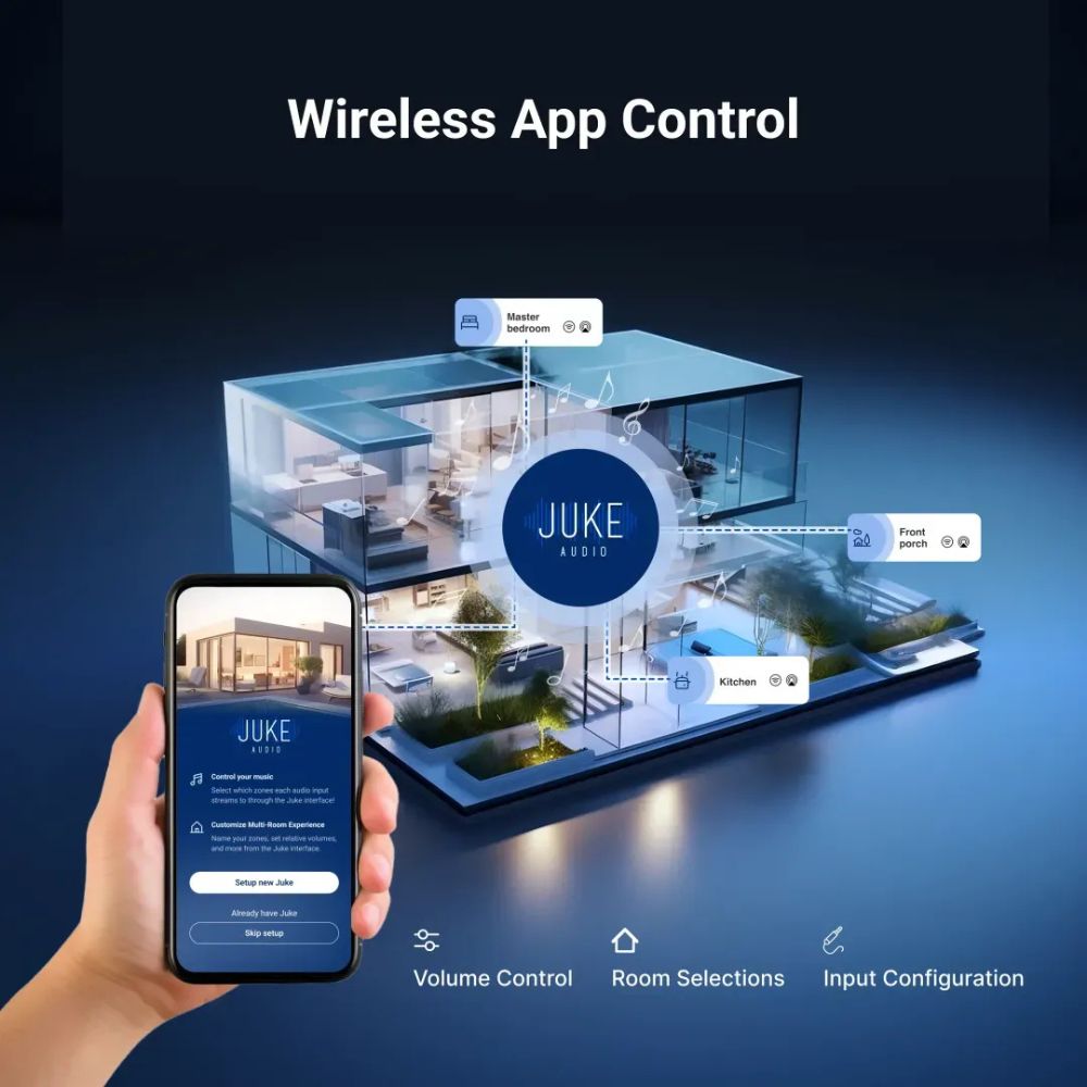 Juke+ 6 Zone 100W Amplifier with W-Fi, Airplay 2 & Bluetooth