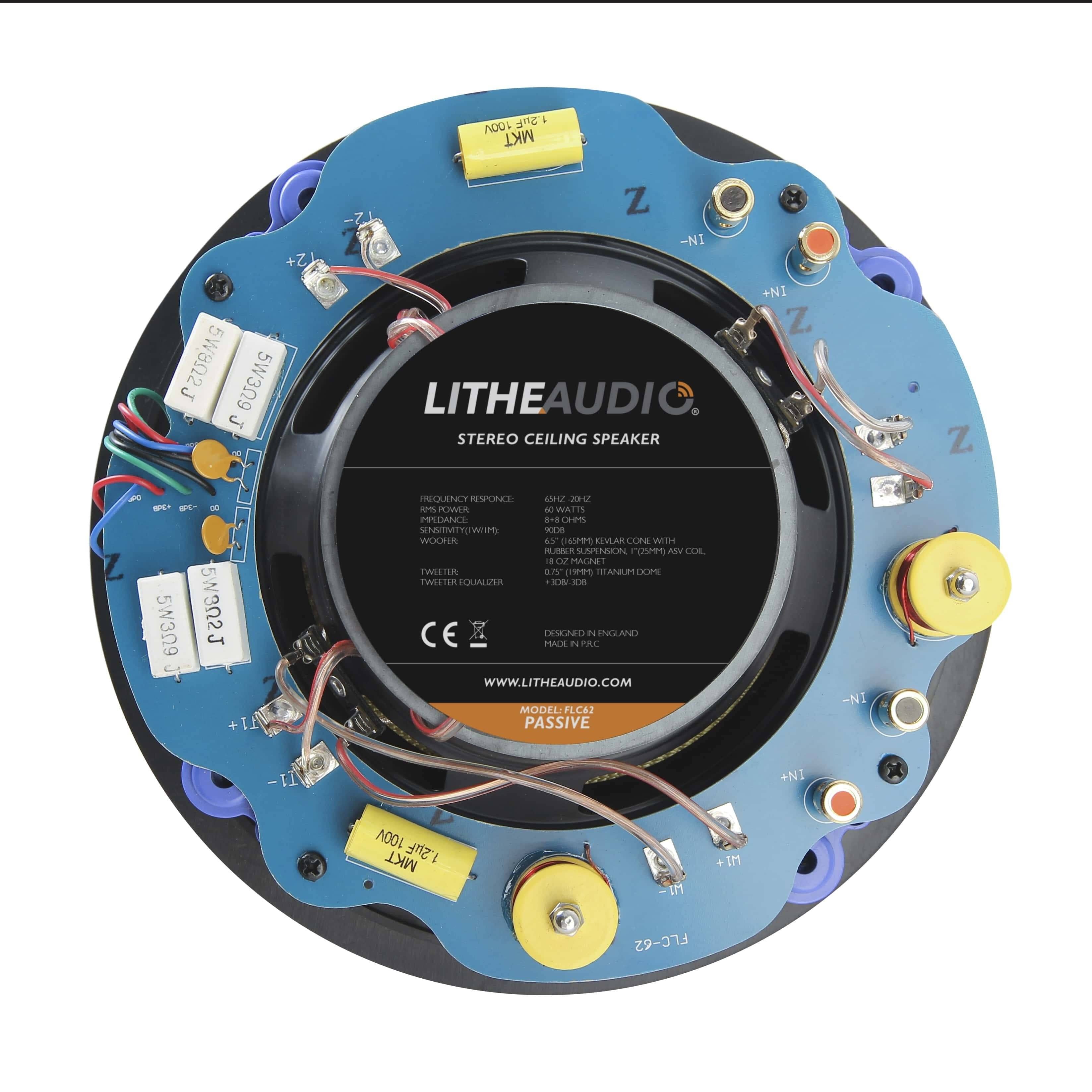 Lithe Audio 6.5" Passive Stereo In Ceiling Speaker (Each) In Ceiling Speakers Lithe Audio 
