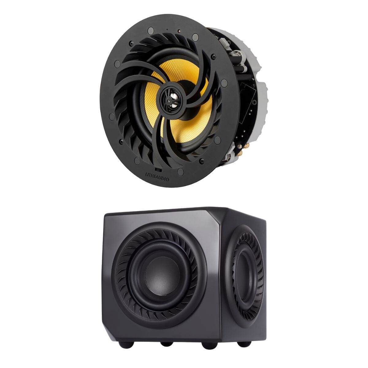 Lithe Audio 6.5" Wi-Fi Ceiling Speakers & Subwoofer Bundle In Ceiling Speaker Systems Lithe Audio Single 