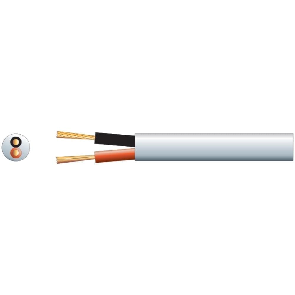 Mercury 100V 2 Core Speaker Cable - 2 x 2.01mm - 100m Cables Mercury White 