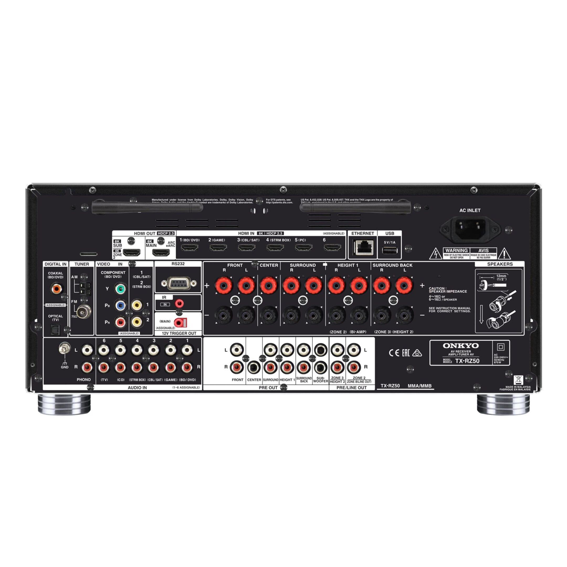 Onkyo TX-RZ50 9.2 Channel AV Receiver AV Receivers Onkyo 