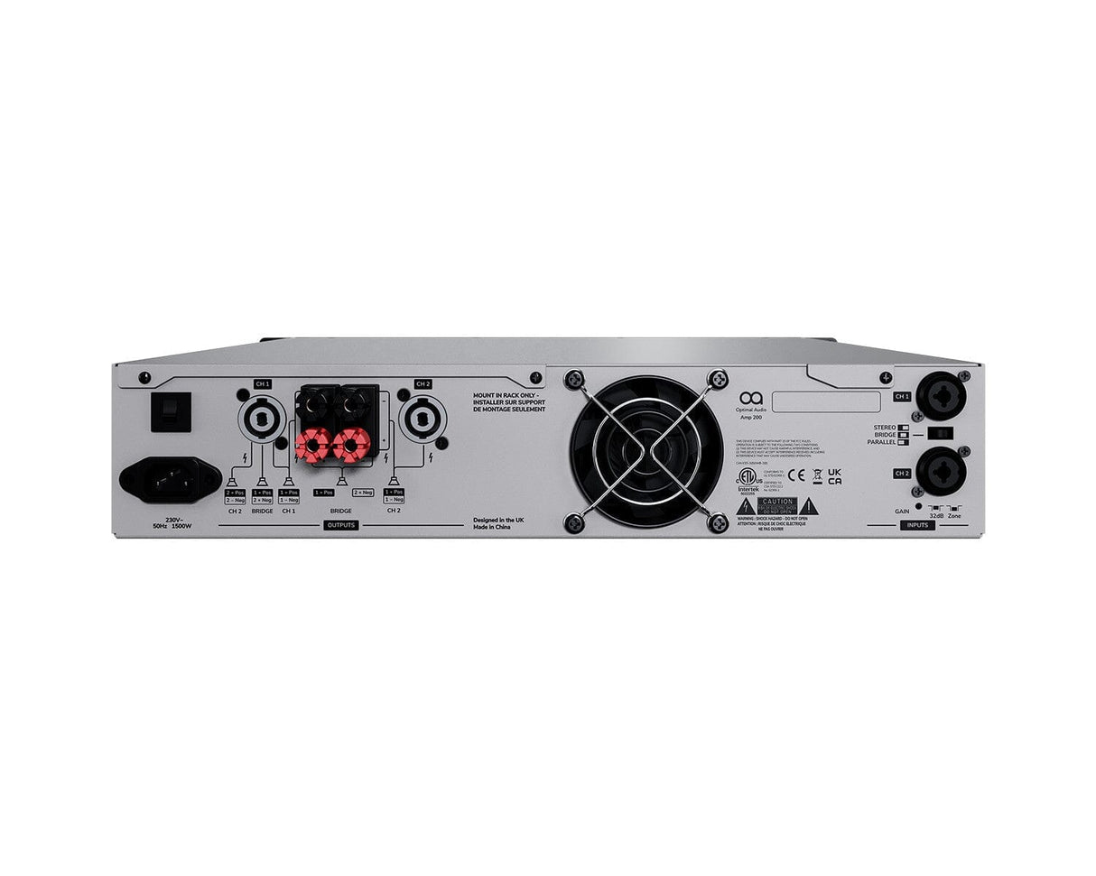 Optimal Audio Amp 200 2 x 700W Performance Power Amplifier Amplifiers Optimal Audio 